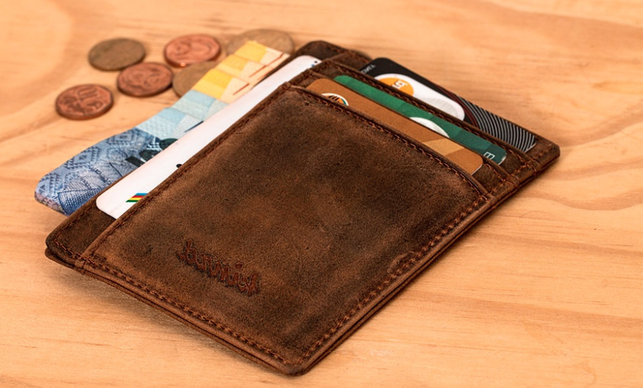 leather wallet with money